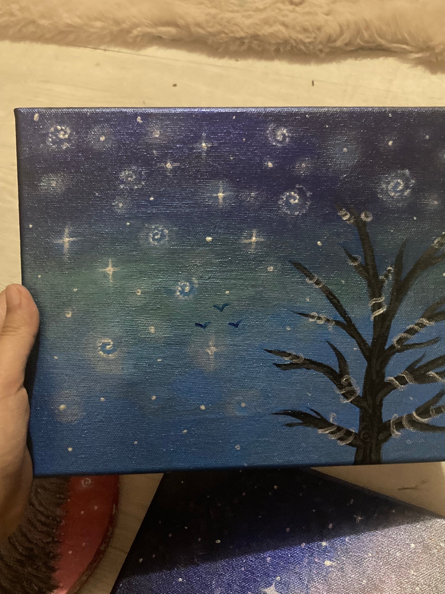 Sparkly night forest
